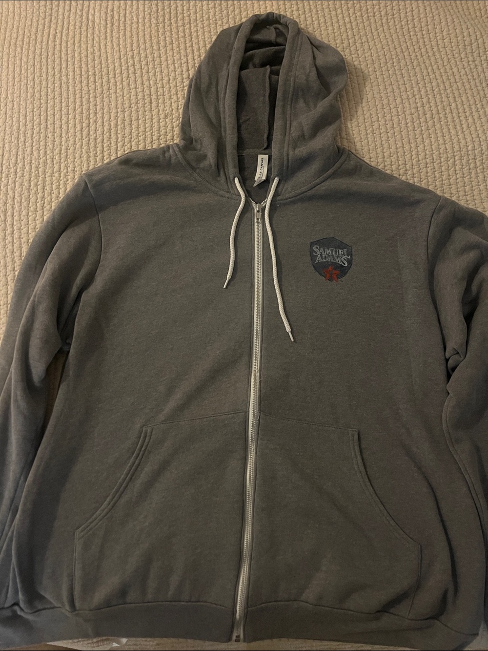 Samuel Adams - Men's Gray Zip-Up Hoodie Sweater